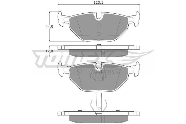 TOMEX BRAKES Piduriklotsi komplekt,ketaspidur TX 13-17